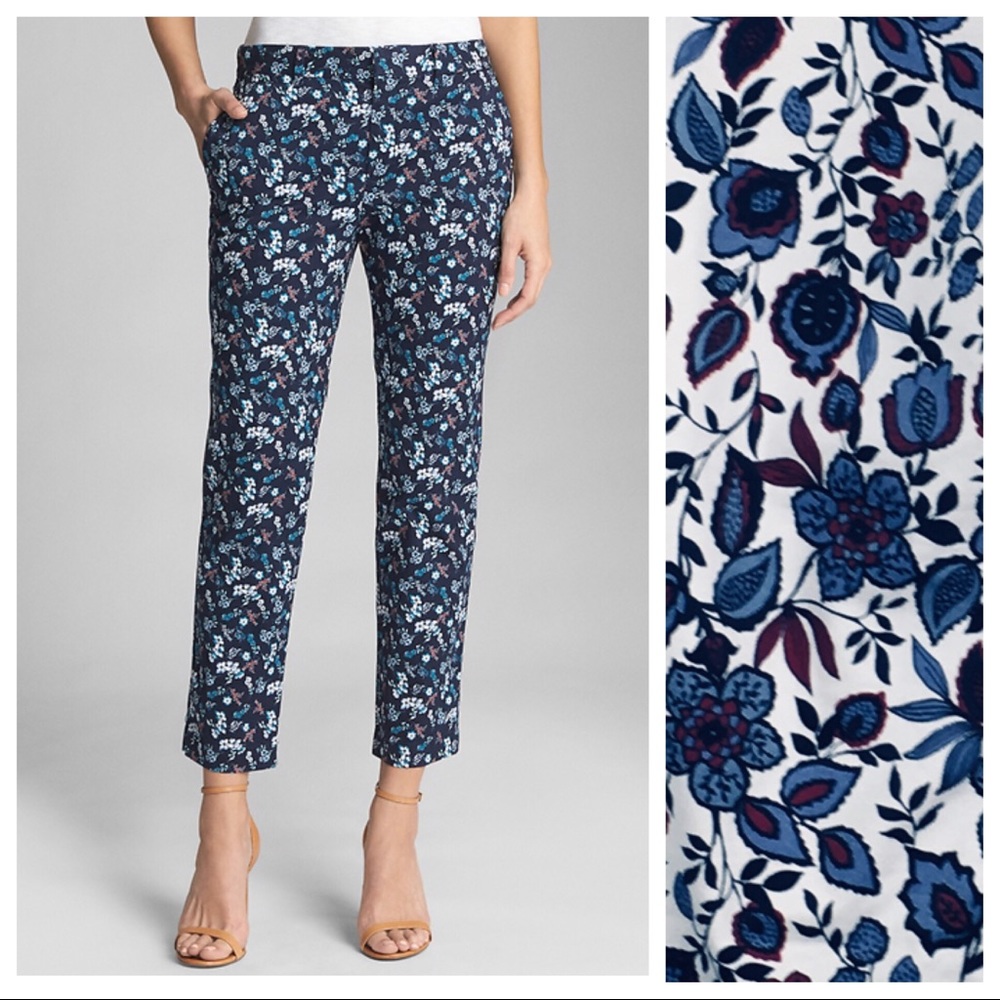 Gap Slim City Crop Floral Pants Floral
